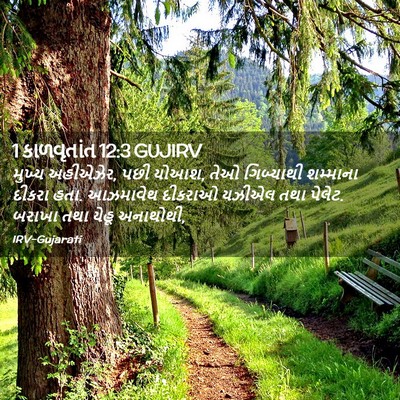 Picture 02 - 1 કાળવૃતાંત 12:3 GUJIRV - મુખ્ય અહીએઝેર, પછી - Bible Verse Picture