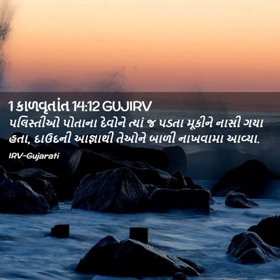 Picture 02 - 1 કાળવૃતાંત 14:12 GUJIRV - પલિસ્તીઓ પોતાના - Bible Verse Picture