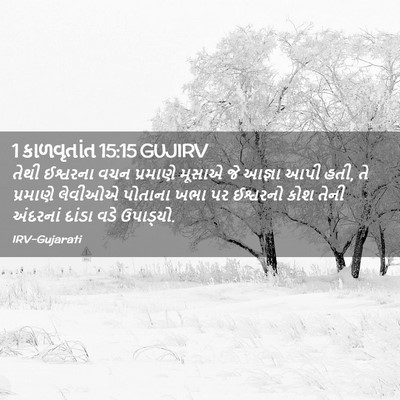 Picture 02 - 1 કાળવૃતાંત 15:15 GUJIRV - તેથી ઈશ્વરના વચન - Bible Verse Picture