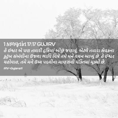 Picture 02 - 1 કાળવૃતાંત 17:17 GUJIRV - હે ઈશ્વર એ પણ તમારી - Bible Verse Picture