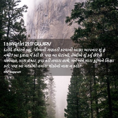 Picture 02 - 1 કાળવૃતાંત 21:17 GUJIRV - દાઉદે ઈશ્વરને - Bible Verse Picture