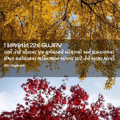 Picture 02 - 1 કાળવૃતાંત 22:6 GUJIRV - પછી તેણે પોતાના - Bible Verse Picture