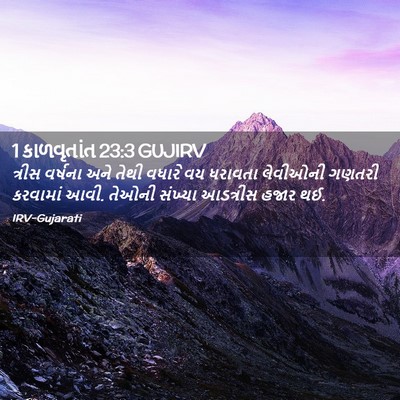 Picture 02 - 1 કાળવૃતાંત 23:3 GUJIRV - ત્રીસ વર્ષના અને - Bible Verse Picture