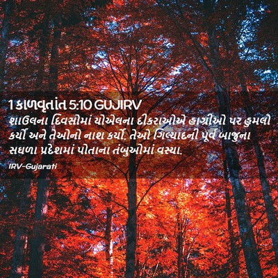 Picture 02 - 1 કાળવૃતાંત 5:10 GUJIRV - શાઉલના દિવસોમાં - Bible Verse Picture