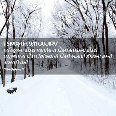 Picture 02 - 1 કાળવૃતાંત 9:11 GUJIRV - અહિટૂબના દીકરા - Bible Verse Picture