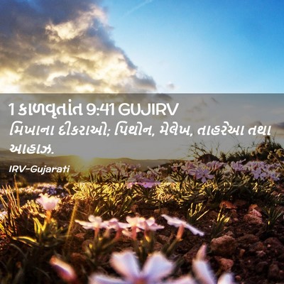 Picture 02 - 1 કાળવૃતાંત 9:41 GUJIRV - મિખાના દીકરાઓ; - Bible Verse Picture