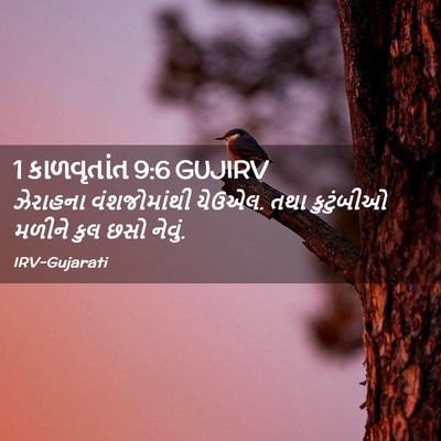 Picture 02 - 1 કાળવૃતાંત 9:6 GUJIRV - ઝેરાહના - Bible Verse Picture