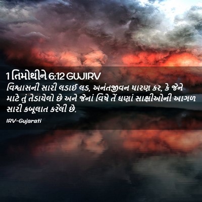 Picture 02 - 1 તિમોથીને 6:12 GUJIRV - વિશ્વાસની સારી - Bible Verse Picture