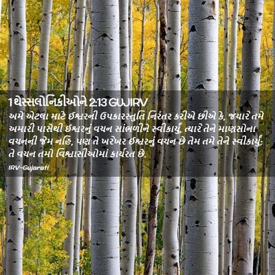Picture 02 - 1 થેસ્સલોનિકીઓને 2:13 GUJIRV - અમે એટલા માટે - Bible Verse Picture