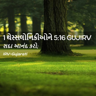 Picture 02 - 1 થેસ્સલોનિકીઓને 5:16 GUJIRV - સદા આનંદ - Bible Verse Picture