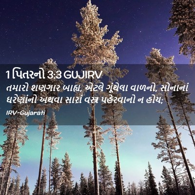 Picture 02 - 1 પિતરનો 3:3 GUJIRV - તમારો શણગાર બાહ્ય, - Bible Verse Picture