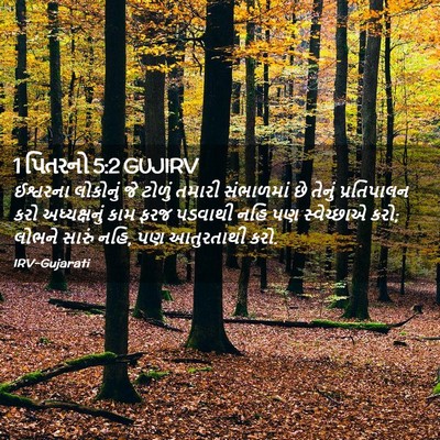 Picture 02 - 1 પિતરનો 5:2 GUJIRV - ઈશ્વરના લોકોનું - Bible Verse Picture