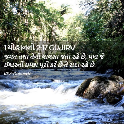 Picture 02 - 1 યોહાનનો 2:17 GUJIRV - જગત તથા તેની લાલસા - Bible Verse Picture