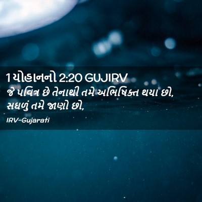 Picture 02 - 1 યોહાનનો 2:20 GUJIRV - જે પવિત્ર છે - Bible Verse Picture