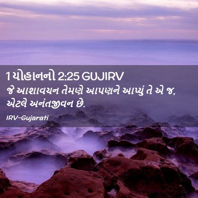 Picture 02 - 1 યોહાનનો 2:25 GUJIRV - જે આશાવચન તેમણે - Bible Verse Picture