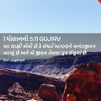 Picture 02 - 1 યોહાનનો 5:11 GUJIRV - આ સાક્ષી એવી છે કે - Bible Verse Picture