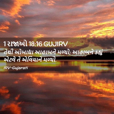 Picture 02 - 1 રાજાઓ 18:16 GUJIRV - તેથી ઓબાદ્યા - Bible Verse Picture