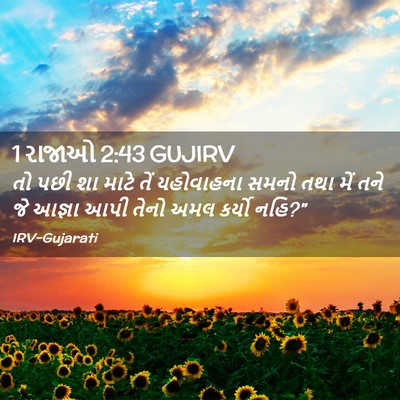 Picture 02 - 1 રાજાઓ 2:43 GUJIRV - તો પછી શા માટે તેં - Bible Verse Picture