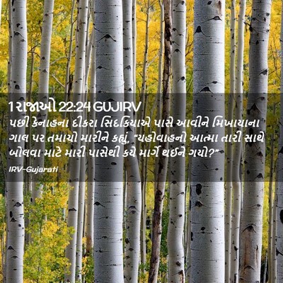Picture 02 - 1 રાજાઓ 22:24 GUJIRV - પછી કેનાહના દીકરા - Bible Verse Picture