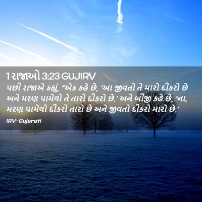 Picture 02 - 1 રાજાઓ 3:23 GUJIRV - પછી રાજાએ કહ્યું, - Bible Verse Picture