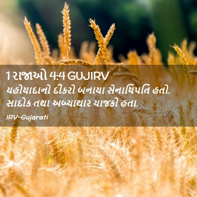Picture 02 - 1 રાજાઓ 4:4 GUJIRV - યહોયાદાનો દીકરો - Bible Verse Picture