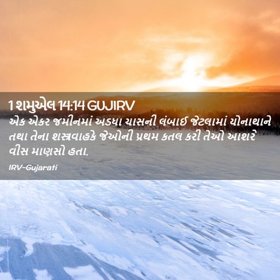Picture 02 - 1 શમુએલ 14:14 GUJIRV - એક એકર જમીનમાં - Bible Verse Picture