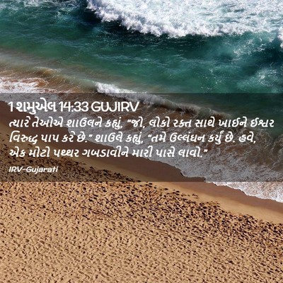 Picture 02 - 1 શમુએલ 14:33 GUJIRV - ત્યારે તેઓએ - Bible Verse Picture