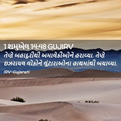 Picture 02 - 1 શમુએલ 14:48 GUJIRV - તેણે બહાદુરીથી - Bible Verse Picture