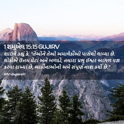Picture 02 - 1 શમુએલ 15:15 GUJIRV - શાઉલે કહ્યું કે, - Bible Verse Picture
