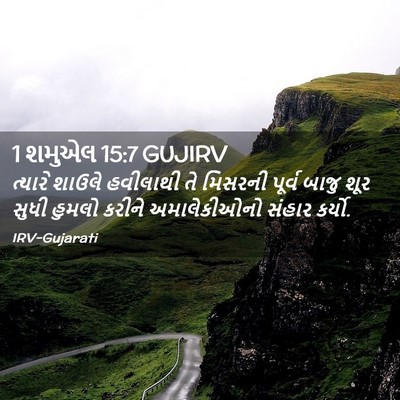 Picture 02 - 1 શમુએલ 15:7 GUJIRV - ત્યારે શાઉલે - Bible Verse Picture