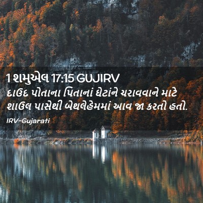Picture 02 - 1 શમુએલ 17:15 GUJIRV - દાઉદ પોતાના - Bible Verse Picture