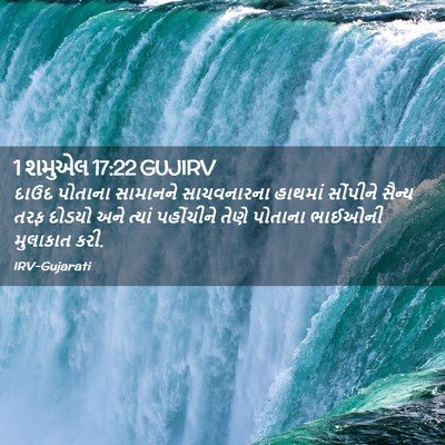 Picture 02 - 1 શમુએલ 17:22 GUJIRV - દાઉદ પોતાના - Bible Verse Picture