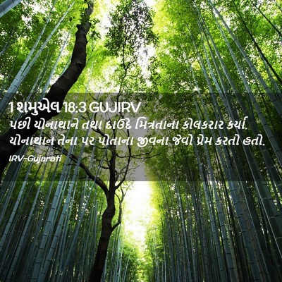 Picture 02 - 1 શમુએલ 18:3 GUJIRV - પછી યોનાથાને તથા - Bible Verse Picture