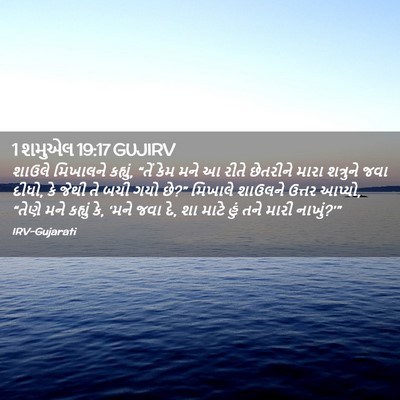Picture 02 - 1 શમુએલ 19:17 GUJIRV - શાઉલે મિખાલને - Bible Verse Picture