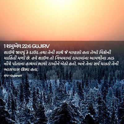 Picture 02 - 1 શમુએલ 22:6 GUJIRV - શાઉલે જાણ્યું કે - Bible Verse Picture