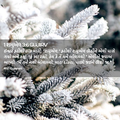 Picture 02 - 1 શમુએલ 3:6 GUJIRV - ઈશ્વરે ફરીથી હાંક - Bible Verse Picture