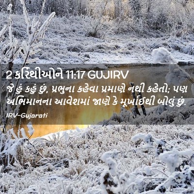 Picture 02 - 2 કરિંથીઓને 11:17 GUJIRV - જે હું કહું છું, - Bible Verse Picture