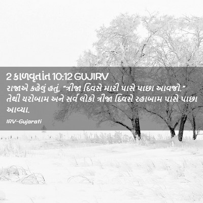 Picture 02 - 2 કાળવૃતાંત 10:12 GUJIRV - રાજાએ કહેલું હતું, - Bible Verse Picture