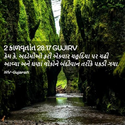 Picture 02 - 2 કાળવૃતાંત 28:17 GUJIRV - કેમ કે, અદોમીઓ ફરી - Bible Verse Picture