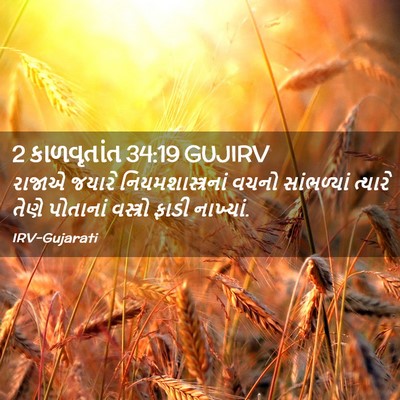 Picture 02 - 2 કાળવૃતાંત 34:19 GUJIRV - રાજાએ જયારે - Bible Verse Picture