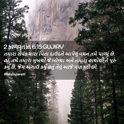 Picture 02 - 2 કાળવૃતાંત 6:15 GUJIRV - તમારા સેવક મારા - Bible Verse Picture