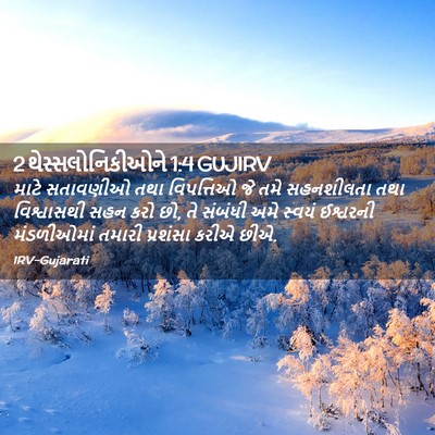 Picture 02 - 2 થેસ્સલોનિકીઓને 1:4 GUJIRV - માટે સતાવણીઓ તથા - Bible Verse Picture