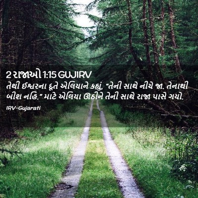 Picture 02 - 2 રાજાઓ 1:15 GUJIRV - તેથી ઈશ્વરના દૂતે - Bible Verse Picture