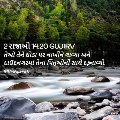 Picture 02 - 2 રાજાઓ 14:20 GUJIRV - તેઓ તેને ઘોડા પર - Bible Verse Picture