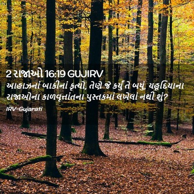 Picture 02 - 2 રાજાઓ 16:19 GUJIRV - આહાઝનાં બાકીનાં - Bible Verse Picture