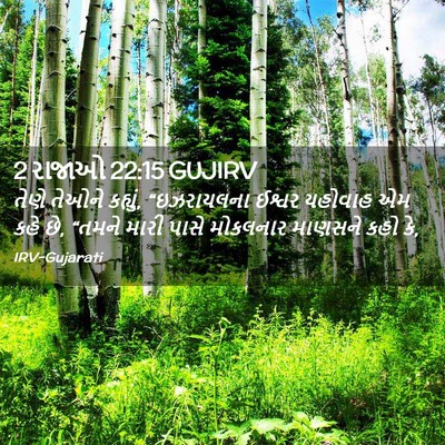 Picture 02 - 2 રાજાઓ 22:15 GUJIRV - તેણે તેઓને કહ્યું, - Bible Verse Picture