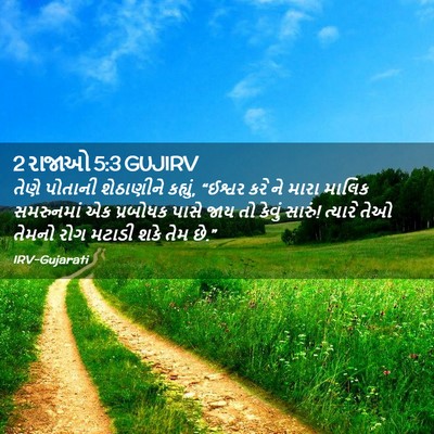 Picture 02 - 2 રાજાઓ 5:3 GUJIRV - તેણે પોતાની - Bible Verse Picture