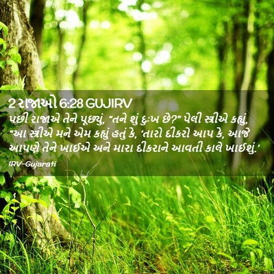 Picture 02 - 2 રાજાઓ 6:28 GUJIRV - પછી રાજાએ તેને - Bible Verse Picture