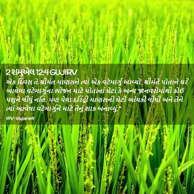 Picture 02 - 2 શમુએલ 12:4 GUJIRV - એક દિવસ તે શ્રીમંત - Bible Verse Picture