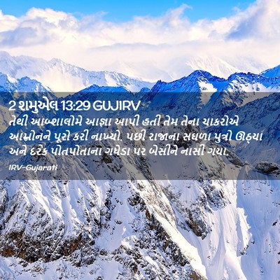 Picture 02 - 2 શમુએલ 13:29 GUJIRV - તેથી આબ્શાલોમે - Bible Verse Picture